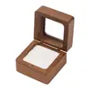 Suministro Directo de Fábrica Caja de Almacenamiento para Anillos Pequeña Madera Maciza de Gama Alta Caja Cuadrada Portátil para Almacenamiento de Anillos, Pendientes, Joyería