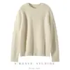 Nuevo Suéter de Cachemir 100% Puro Otoño/Invierno 2025 para Mujer, Cuello Redondo, Jersey de Punto Grueso de Doble Hilo
