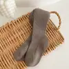 Meia-calça infantil de algodão para todas as estações, listras verticais lisas, cor de doce, peça externa para meninas, meias básicas de cor sólida