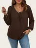 Ropa Europea y Americana Transfronteriza para Mujer Tallas Grandes, Nuevos Tops Vintage de Otoño con Estampado Floral, Camisas de Gasa con Cordones y Cuello en V de Manga Larga