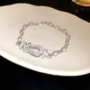 Pulseira Minimalista Japonesa e Coreana com Fivela de Ferradura de Zircônia Pulseira de Luxo Leve com Senso de Alto Padrão Pulseira de Moda Ins de Personalidade de Nicho Atacado