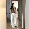 Camiseta de Lino Tencel Estilo Socialité, Top de Punto Romántico y Ceñido, Top de Mujer Ceñido con Hilo de Lino Tencel de Puntos