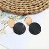 Moda Europeia e Americana Simples Criativo Geométrico Brincos de Cobre Amazon Quente Redondo Tinta Spray Preto Dourado Brincos