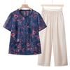 Vestido de Verano para Señora de Mediana Edad y Anciana Vestido de Verano de Manga Corta para Señora Mayor de 60-70 Años Vestido para Madre Delgado Nuevo Estilo