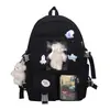 Mochila de Estilo Universitario Nuevo de Comercio Exterior para Mujer Estilo Coreano Bolsa para Estudiante Bolsa para Estudiante de Primaria y Secundaria Tela de Nylon Mochila de Gran Capacidad