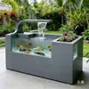Liga de Alumínio Aço Inoxidável Paisagismo Tanque de Peixes Terraço Pátio Fonte Circulante Elemento Aquático Piscina de Paisagismo Acabada para Exterior