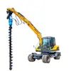 Excavadora Modificada en Perforadora Helicoidal para Perforación de Hoyos para Postes Telefónicos, Maquinaria de Hincado Fotovoltaico, Perforación para Construcción de Pilotes de Cimentación