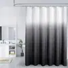 Cortina de ducha de poliéster compuesto plisado arrugado degradado con estampado simple, impermeable y engrosada, Cortina divisoria de baño