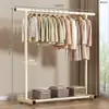 Perchero de pie para uso en interiores en el hogar, perchero para sala de estar, dormitorio, de una sola barra, engrosado, móvil, perchero simple para abrigos y sombreros para balcón