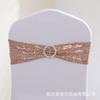 Respaldo de Silla Elástico Flor Lentejuela Lazo para Respaldo de Silla Suministros para Boda Hotel Cubierta de Silla Correas de Lentejuelas Decorativas