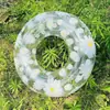 Flotador Estilo Coreano para Niños y Adultos, Flotador Transparente Floral, Flotador de Brazo para Niñas, Flotador de Playa de Moda