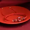 Fivela de Cinábrio Pulseira de Corda Vermelha Feminina Corda Trançada Antiga Masculina Areia Dourada Roxa Pulseira Infantil Joia