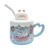 Taza de Paja con Tapa de Conejito Linda, Vaso de Agua para el Hogar de Niña Atractiva, Regalo de Cumpleaños para la Oficina, Souvenir