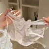 Calcinha Renda Francesa Retrô Respirável Feminina Tira Fina Desejo Puro Malha Sexy Sutil no Fundilho Calcinha Triângulo para Adolescente