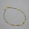 Collar con Abalorios de Turquesa Africana Facetada Brillante Dorada y Perlas de Agua Dulce, Cadena para Clavícula, Estilo Vintage de Nicho Europeo y Americano para Mujer