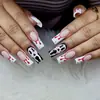 Parche de Uñas Rectangular Halloween Plus Armadura Gotas de Sangre Calavera Uña Falsa Uñas Postizas