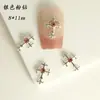 Transfronterizo Popular Aleación Diamante Cruz Minimalista Accesorio para Uñas Xiaohongshu Espina Cruz Negra Oscura Nuevo Modelo
