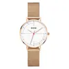 Relógio Clássico Feminino com Mostrador Curvo, Relógio de Pulso Feminino Quartz Simples e Versátil, Suporta Pedidos Mistos, Fornecimento Direto da Fábrica