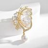 Broche de Mariposa de Nácar Natural de Lujo Ligero y Alta Gama, Abrigo Elegante para Mujer, Traje, Hebilla de Pin Versátil de Zirconia