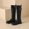 Botas de otoño de caña alta con suelas gruesas de 5.5 cm, botas planas de moda, botas largas versátiles
