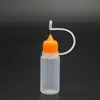 Botella de aguja sub-botella de maquillaje líquido botella de pigmento para tatuajes botella de agujero de alfiler botella de aceite esencial botella de plástico PE botella de boca puntiaguda botella dispensadora