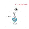 Nuevo pendiente de botón de oreja con pasador recto de colgante de corazón de iris de Iris Heart Henson, joyería para piercing de hueso de oreja con varilla de aleación de titanio