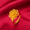 Anillo de Flor para Mujer Estilo Coreano Pétalo Multicapa Arenado Apertura Joyería Imitación Oro 24k Anillo de Arena Dorada de Vietnam