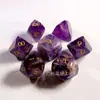 Jogo de Tabuleiro Dungeons and Dragons Mais Vendido Conjunto de 7 Peças Pedra Natural Dados Multifacetados de Ametista Dnd Rpg
