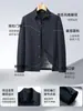Chaqueta para hombre, nueva colección primavera/otoño, chaqueta de negocios casual de alta gama con cuello mao, color liso, adecuada para hombres de mediana edad