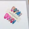 Nai Zi Uñas Portátiles Hechas Completamente a Mano Modelo Nuevo Otoño/Invierno B310 Completamente Pintadas a Mano Talladas Estilo Francés Elegante Pegatinas para Uñas de Comercio Exterior