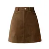 Falda de Pana para Mujer Otoño/Invierno 2026 para Combinar con Suéteres, Minifalda Elegante de Línea A Adelgazante de Cintura Alta, Falda Lápiz Elegante que se Ajusta a la Cadera
