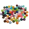 Cuentas redondas de acrílico bicolor con diseño de nube multicolor, cuentas de jade antitransparentes, accesorios de joyería para bricolaje, cuentas redondas con agujero recto.