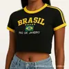 Camiseta de Manga Corta de Verano para Mujer 2026 Amazon Aliexpress Brasil Camiseta de Manga Corta Mundial Y2K Mayoreo