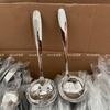 Cuchara sopera Minojia de acero inoxidable 304 de grado alimenticio para el hogar con mango largo, colador para sopa de olla caliente con cuchara sopera profunda