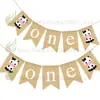 Tema Fazenda Festa de Aniversário de Bebê Primeira Festa de Aniversário Decoração Banner Cauda de Peixe Vaca UM Banner Cauda de Andorinha de Juta
