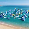 Equipamento de Parque Aquático Inflável Desafio Grande Castelo Inflável Pula-Pula Infantil ao Ar Livre Escorregador Piscina de Suporte