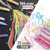 Bolígrafo de Diario Fruta Azul Producto Nuevo Transfronterizo Bolígrafo de Gel con Purpurina de 216 Colores Bolsa de Almacenamiento Set Portátil de Papelería para Dibujo