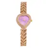 Novo Relógio Feminino de Moda para Comércio Exterior com Cravação de Diamantes em Formato de Coração Pulseira Transfronteiriça Relógio de Pulso Feminino Quartzo Fornecimento Atacadista
