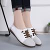 Zapatos Blancos de Mujer Otoño 2019 Nuevo Estilo Coreano Casual Combinables Cuero Genuino Suela Blanda Zapatos Planos de Corte Bajo Zapatos de Moda para Mujer