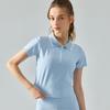 Polo Energético de Primavera e Verão para Yoga Manga Curta Feminino Curto Alta Elasticidade Leve Top Esportivo Solto Emagrecedor Camiseta Fitness