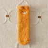 "Sem queda de cabelo" meias de veludo coral femininas outono e inverno fofas urso de desenho animado meias grossas forradas com fleece meias de dormir