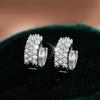Pendientes de moissanita de plata esterlina 925 estilo hip-hop americano para mujer, pendientes geométricos asimétricos de Amazon.
