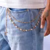 Ins Transfronterizos Europeos y Americanos Calientes de Venta Cadena Decorativa de Jeans Hip-Hop Pantalones Cadena de Cintura Punk Imitación Perla Cruzada Moda para Mujeres