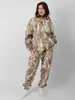 Sudadera con Capucha de Moda Otoñal Transfronteriza para Hombre con Mangas Largas, Patrón de Hojas de Arce y Ramas de Jungla Camuflaje, Sudadera Impresa en 3D