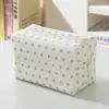 Bolsa de Maquiagem Floral de Veludo para Novos Produtos Transfronteiriços, Bolsa de Armazenamento Portátil de Grande Capacidade, Necessaire para Produtos de Skincare de Viagem