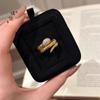 Loja de ouro Puzuo com anel de enrolamento de cobra espiritual de broca de ponta de ouro de areia, design feminino, anel de sentimento de alta qualidade, anel de comida, este ano de vida
