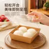 Caja de embalaje, caja para sándwich, caja para pastel de nieve, caja para pastel de hebras de carne, caja de embalaje para hornear pasteles y pan de papel kraft, desechable