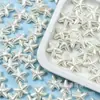 Colgante de concha de color perla artificial acrílica con agujeros, cuentas perforadas de color concha de estrella de mar y caracola para accesorios de joyería DIY