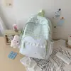 Mochila de Estudiante Estrella a Cuadros con Encaje Nueva Mochila de Estudiante de Gran Capacidad Mochila Versátil para Viajes Mochila de Alto Valor