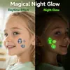 Pegatina de Tatuaje de Transferencia de Agua Navideña Muñeco de Nieve Luminoso Dibujo Animado Patrón Pequeño Tatuaje Personalizado Creativo Impermeable Duradero Verde